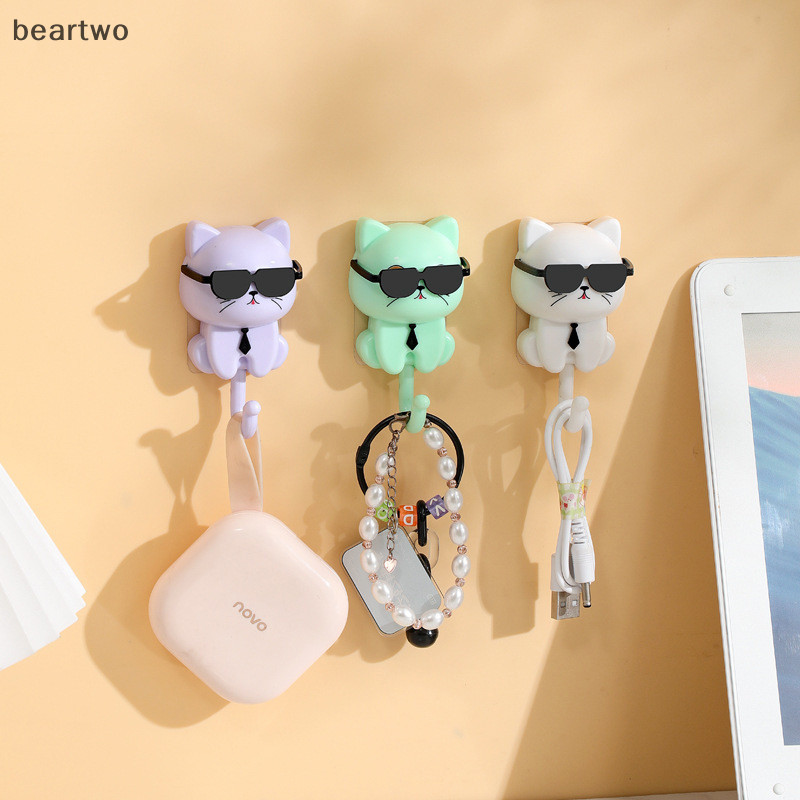 < Beartwo > Móc Hoạt Hình Tự Dính Ký Túc Xá Phòng Ngủ Móc Treo Cửa Ô Khăn Nón Áo Treo Tường Giá Trang Trí Động Vật Đẹp
