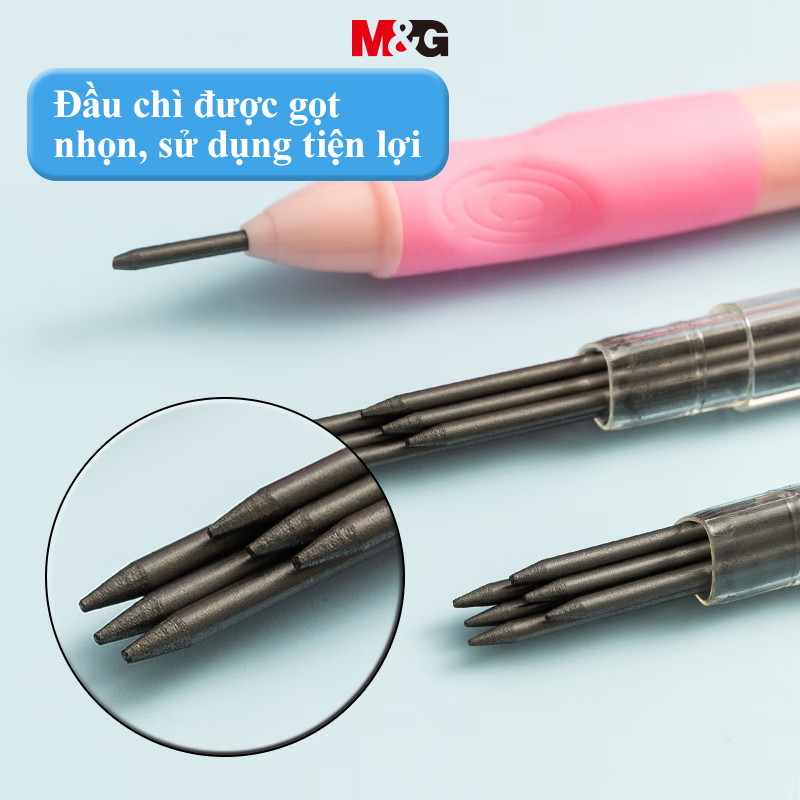 Product image M&G Overstriking Pencil Refill 2B 2.0mm Màu ngẫu nhiên Lõi mạnh Bút chì nạp lại Bút chì Propelling Bài thi Đồ dùng học tập 6Sticks-1Set ASL37902 5