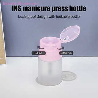 [Beautifulhome] Máy bơm ép rỗng 60ML Nhựa có thể khóa được Móng tay chống rò rỉ Ba Lan Tẩy chai ép Dụng cụ trang điểm Lưu trữ chất lỏng [làm đẹp]