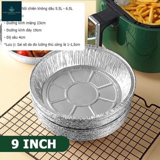Bộ 10 bát bạc 22cm và khay bạc dành cho nồi chiên không dầu cao cấp.