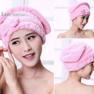 [Lostcorner] Microfibre Nhanh Khô Tóc Tắm Spa Nơ Quấn Khăn Mũ Tắm Phụ Kiện Phòng Tắm Tắm Tắm Cho Nữ Tóc [Mới]