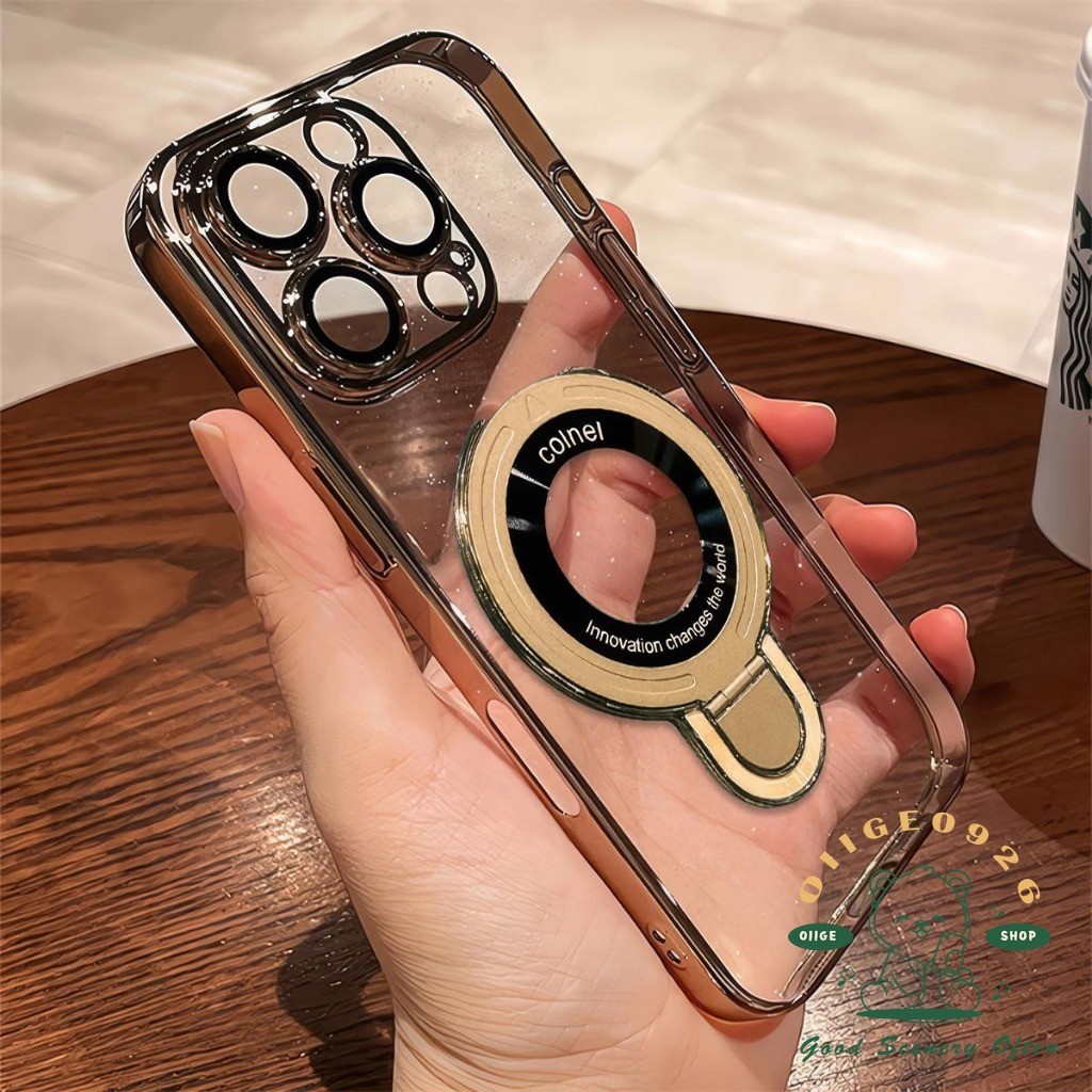 【 Ốp lưng iphone16 】 Giá đỡ PC lấp lánh Vỏ điện thoại iphone16 Pro Max 15 14 13 12 11 cho vỏ iPhone Vỏ mềm silicon TPU chống sốc