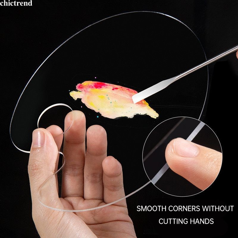 🌟chic🌟 Bảng Phấn Nền Dạng Lỏng Trang Điểm Màu - Tấm Acrylic Trong Suốt - Bảng Móng Tay & Tranh - Dụng Cụ Trang Điểm