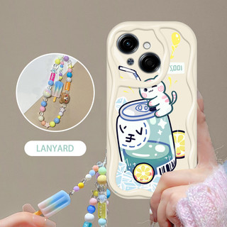 Ốp Điện Thoại YBD INS Style Cho Tecno Spark Go 1 GO 2025 P Chai Soda Dễ Thương Và Họa Tiết Mèo Con Với Vòng Tay Kem Lridescence