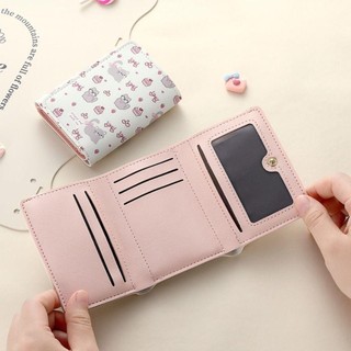 Ví đựng tiền xu ROOMYCO, Ví ngắn da PU nơ, Quà tặng túi đựng tiền hoạt hình Kitty dễ thương