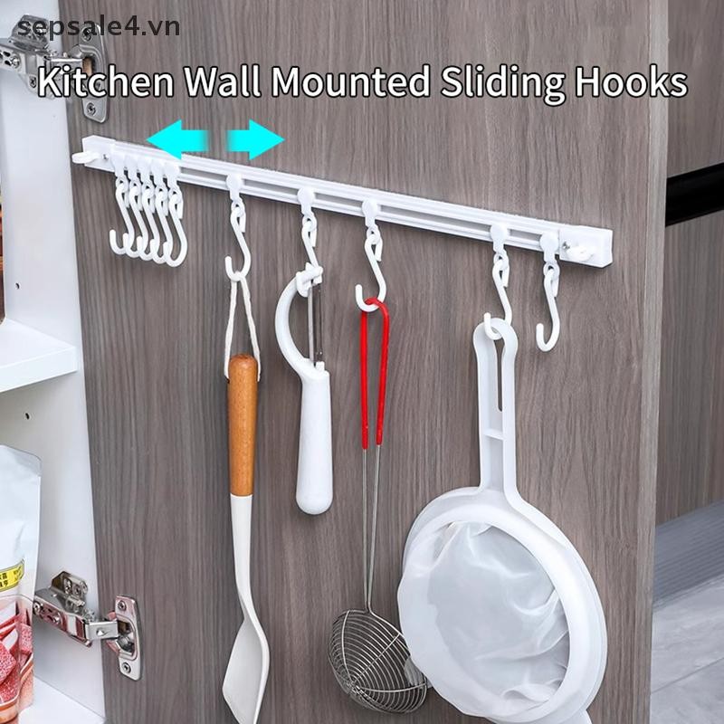 B&N  Móc hàng theo dõi bằng nhựa Móc treo tường không đục lỗ có móc có thể tháo rời Móc tủ tự dính.