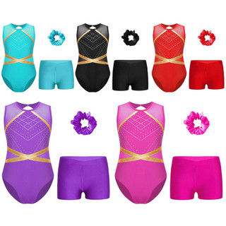 Yhong 3 Trong 1 Leotards Cho Thể Dục Bé Gái Thực Hành Trang Phục Trang Phục Bộ Quần Short