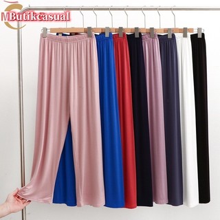 Quần Cotton Modal dáng thẳng rộng 2025 co giãn, dài trơn