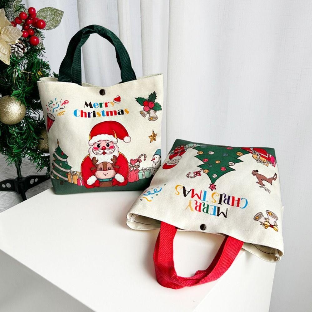 Túi Đeo Ngang THFENG, Túi Tote Giáng Sinh Ông Già Noel Giáng Sinh 2025, Túi Hướng Dẫn Dung Tích Lớn Có Thể Tái Sử Dụng Túi Quà Giáng Sinh Túi Tập Tin Cho Học Sinh