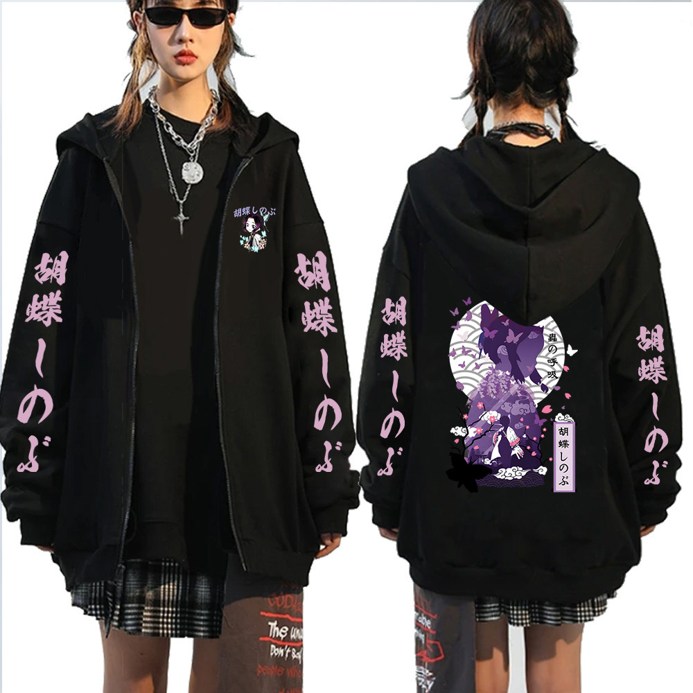 Demon Slayer Kimetsu No Yaiba Kanroji Mitsuri Anime Áo Khoác Zip Up Áo Cho Nữ Thời Trang