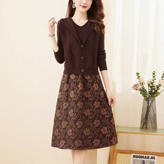 Hai Mảnh Đầm Len Dệt Kim Đầm Nữ Slim fit Mùa Xuân 2024 Đầm Mới Đầm Thời Trang Đầm Thời Trang Thời Trang Áo Len Giảm Tuổi Đầm Phù Hợp Với Đầm