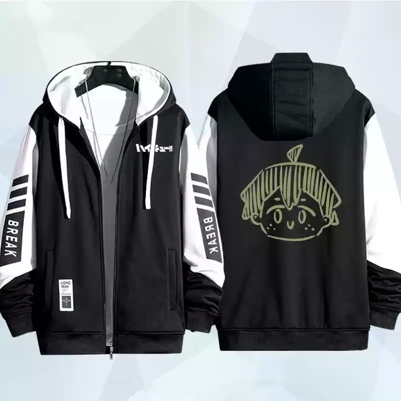 5y Haikyuu Kei Tsukishima adashi Yamaguchi áo khoác dây kéo Áo khoác cardigan áo len Unisex dài tay Top Cosplay
