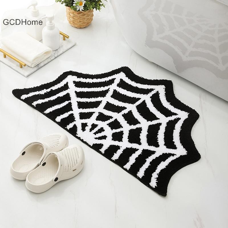 Gcdhome 1 Pha Lê Nhung Sàn Thảm Người Ngoài Hành Tinh Halloween Kinh Dị Đảng Nhện Đen Web Nhập Cửa Trang Trí Lối Vào Chân HOT