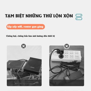 Kệ đựng wifi treo tường, Kệ wifi đặt modem, đầu kỹ thuật số, ổ cắm điện, chất liệu nhựa ABS SUNND