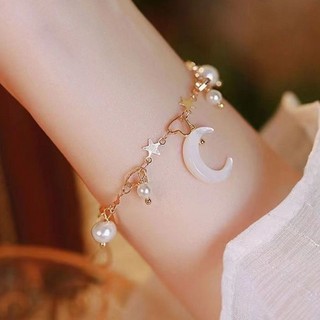 Hàn Quốc Lưỡi Liềm Mặt Trăng Vòng Tay Thời Trang Ngôi Sao Quyến Rũ Ngọc Hạt Vòng Tay Nữ Quà Tặng Phụ Kiện Trang Sức