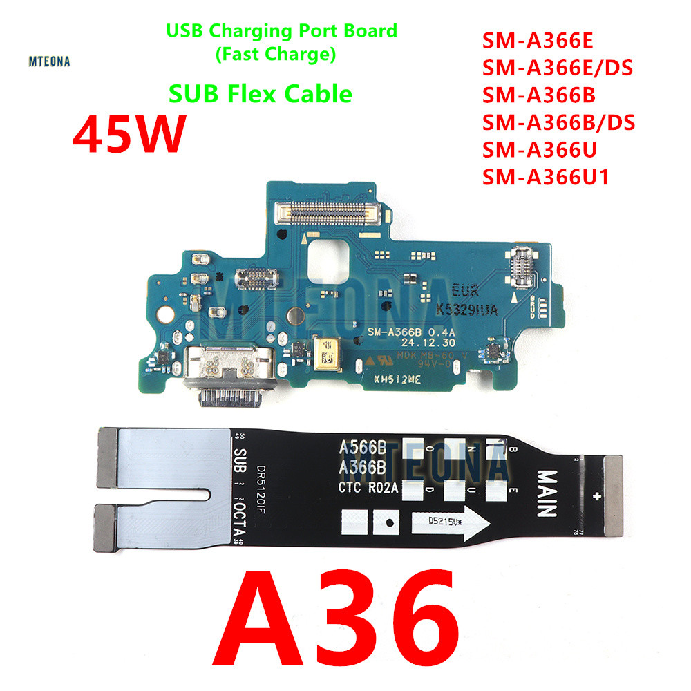 Dành Cho Samsung Galaxy Galaxy A36 A56 5G A366B A566B Sạc USB Nhanh Dock Cổng Kết Nối Cổng Sạc Bo Mạch Chủ SUB Cáp Mềm