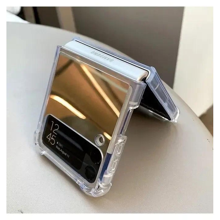 Ốp Điện Thoại Gương Trang Điểm Cho Samsung Galaxy Z Flip 3 4 5 6 7 Flip7 Flip6 5G Vỏ Cứng Mỏng Bảo Vệ Sang Trọng