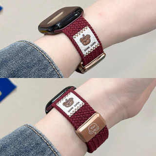 Dây Đeo Cho Apple Watch S10 S9 S8 S7 S6 iWatch Ultra2 4 5 SE Từ Hút Nylon Mềm Chất Lượng Tốt Gấu Dopamine