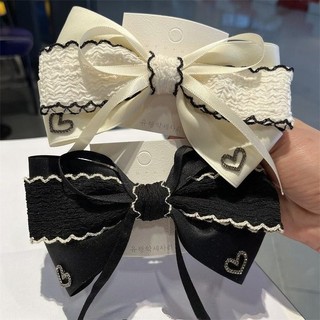 Retro Tóc Nơ Kẹp Nhiều Lớp Nơ Kim Cương Giả Trái Tim Tình Yêu Barrettes Mùa Xuân Kẹp Tóc Phụ Kiện Cho Dự Tiệc