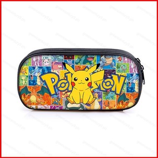 GC9 Pokemon Pikachu Sinh Viên Túi Đựng Bút Polyester Dung Tích Lớn Bút Chì Trẻ Em Hộp Văn Phòng Phẩm Một Lớp Cá Tính