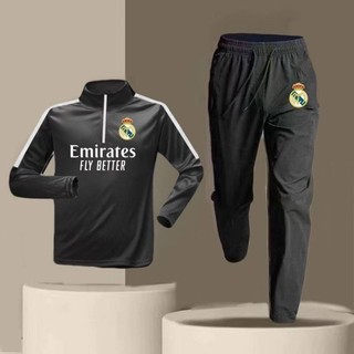 2425 Real Madrid Manchester City Barcelona Same Style Football Training Suit Suit Men's Half Zipper Speed Dry Clothes Running Top F6UW