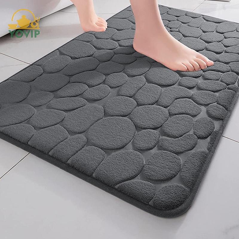 YOVIP Thảm cửa đá cuội dập nổi, chống trơn trượt, dùng cho phòng tắm VN