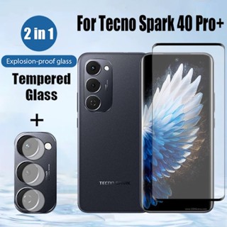 2 trong 1 Tecno Spark 40 Pro + Kính cường lực bảo vệ màn hình cho Tecno Spark 40 Pro Plus Go 1 2024 30c 30 20 Pro 4G 5G 9D Phim bảo vệ kính & Phim ống kính máy ảnh