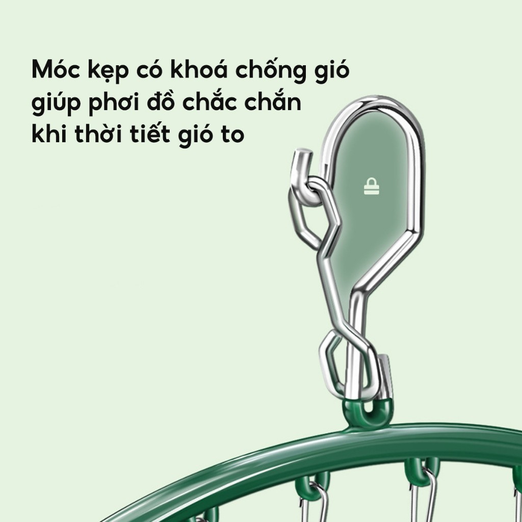COMBO 3 Móc Kẹp Quần Áo Chống Trượt Chống Gió Móc Treo Đồ Trẻ Em Người Lớn Tất Vớ Đa Năng