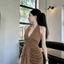 Đầm dạ hội xẻ chân chất vải thun ướt hai lớp co giãn 4 chiều Nữ Voi
