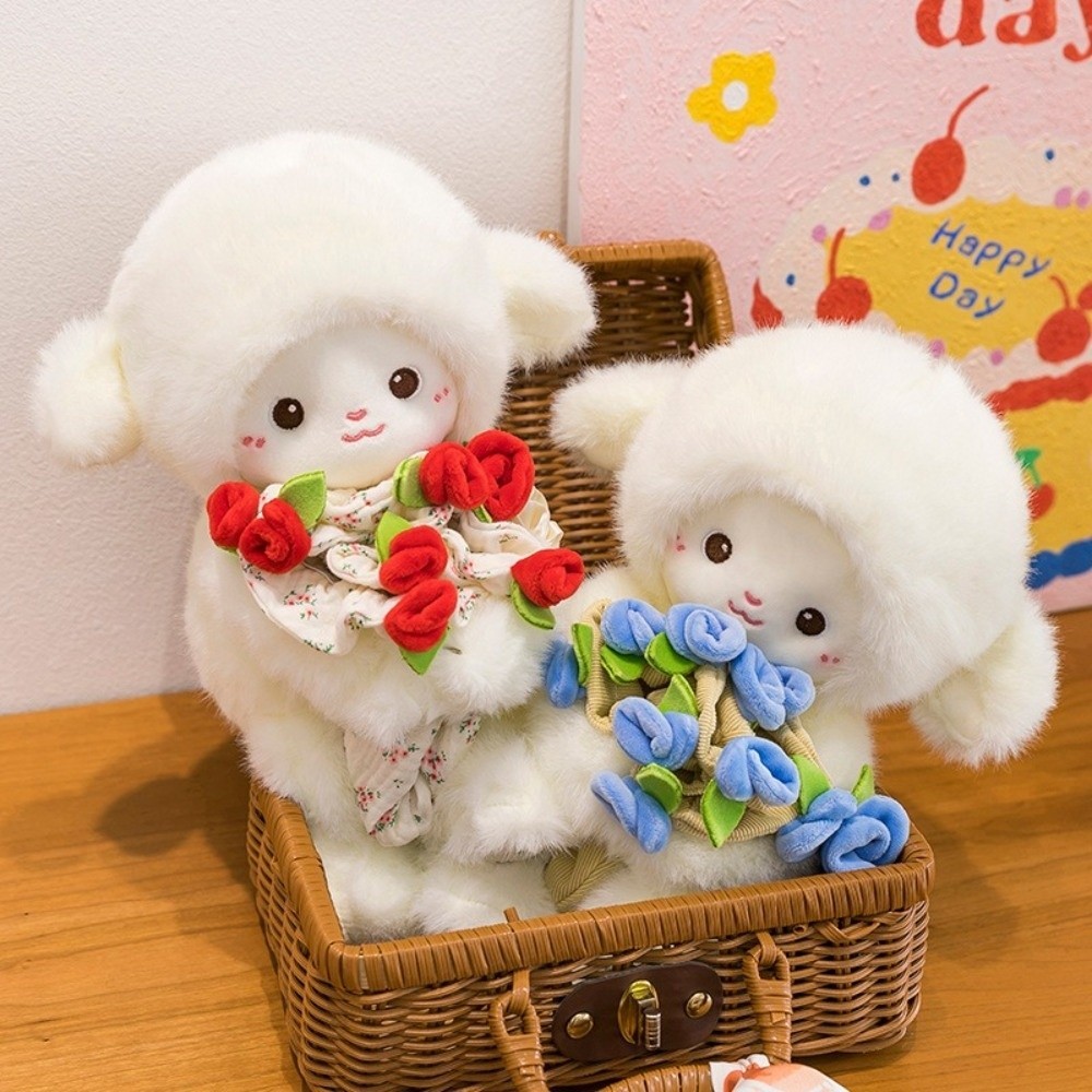 SAIA Từ Ôm Thịt Cừu, Búp Bê Cừu Sang Trọng Nhỏ Mềm Mại, Anime Sáng Tạo Mũ Hoa Hồng Đồ Chơi Sang Trọng Trẻ Em