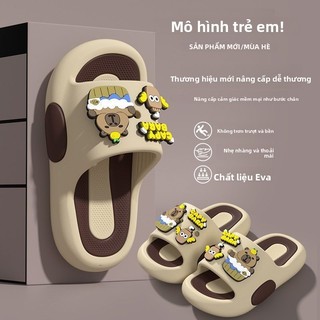 Dép Trẻ Em Capybara Siêu Dễ Thương – Chất Liệu EVA Mềm Mại, Đế Chống Trượt, Đệm Êm Chân