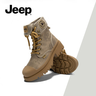 Giày Martens nữ JEEP Mùa xuân mới, Mũ bảo hộ lao động cổ điển của Mỹ, Giày bốt đến mắt cá chân có sẵn ngoài trời, Áo cao đế dày