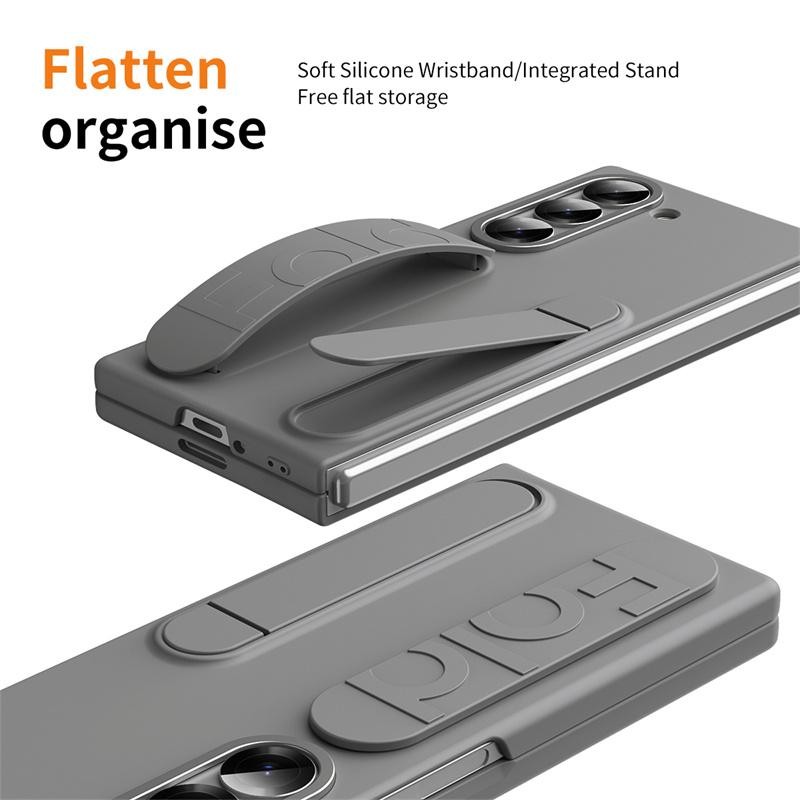 Dây đeo cổ tay có thể gập lại Funda Thích hợp cho Samsung Galaxy zfold7 Z Fold 6 4 5 3 Vỏ điện thoại Fold6 5G Kính trước Bảo vệ ống kính PC Vỏ nhựa Capa