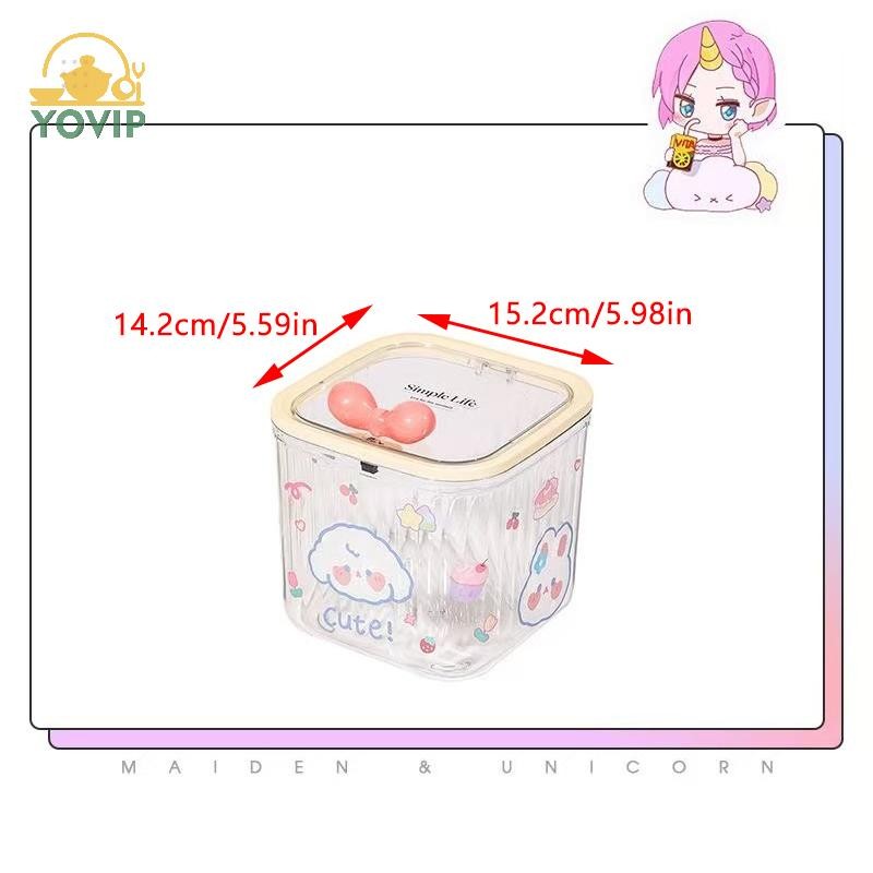 YOVIP Phụ Kiện Trong Suốt Hộp Sắp Xếp Hộp Bảo Quản Đa Năng Dây Buộc Tóc Trang Sức Phòng Tắm Để Bàn Có Sắp Xếp Lưu Trữ VN