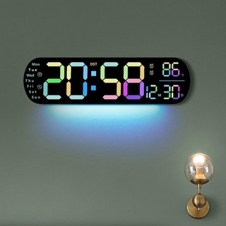Đồng hồ báo thức kỹ thuật số LOVIVER LED, ngày báo thức, treo tường, độ sáng điều chỉnh, dùng cho phòng ngủ, văn phòng, phòng tập