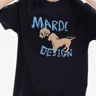 Mardis Puppy In Hình Thường Ngày Dạo Phố Tay Ngắn 25 Thiết Kế Mùa Hè Niche Ánh Sáng Sang Trọng Áo Thun Top