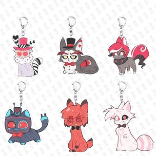 Vaggie Valentino Anime Móc Khóa Alastor Sir Pentious Nam Móc Chìa Khóa Cho Nữ Hoạt Hình Thời Trang Hình Acrylic Móc Khóa Mặt Dây Chuyền Quà Tặng
