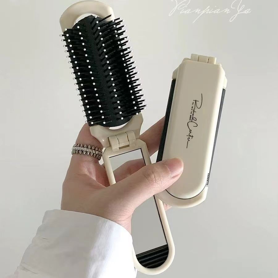 Gương Lược Gấp Gọn Đa Năng Cho Nữ - Lược Khí Bỏ Túi Tiện Lợi - Đồ Makeup Du Lịch Cầm Tay Hot