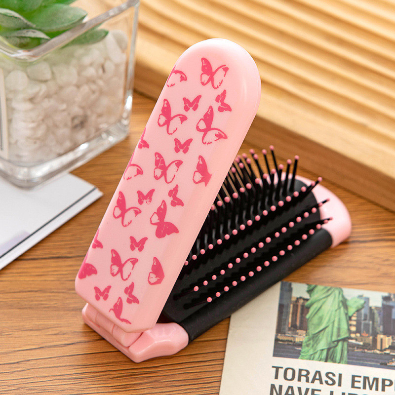Gương Lược Gấp Gọn Đa Năng Cho Nữ - Lược Khí Bỏ Túi Tiện Lợi - Đồ Makeup Du Lịch Cầm Tay Hot