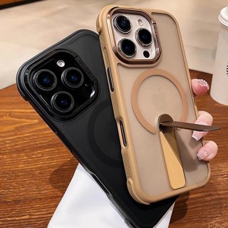 Ốp điện thoại hút từ tính khung kim loại vô hình tiên tiến cho iPhone16 15 14 13 12 11 Pro Max chống sốc bảo vệ camera chống rơi mờ mặt sau cứng