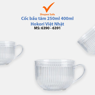 Cốc bầu tăm 250ml 400ml Hokori Việt Nhật , cốc uống trà, cà phê chịu nhiệt tốt - MS: 6390/ 6391