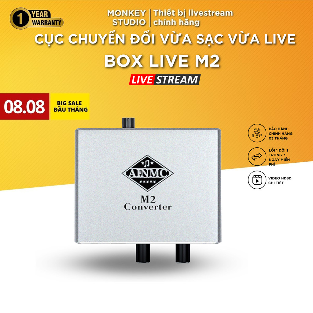Cục chuyển đổi Box Livestream Stereo M2 AINMC 24bit/96kHz Vừa Live Vừa ...