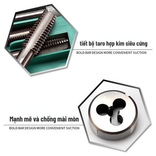 【48h】Bộ tay quay taro tạo ren trong và ngoài 20 chi tiết M3-M12 bộ taro taro ren ngoài