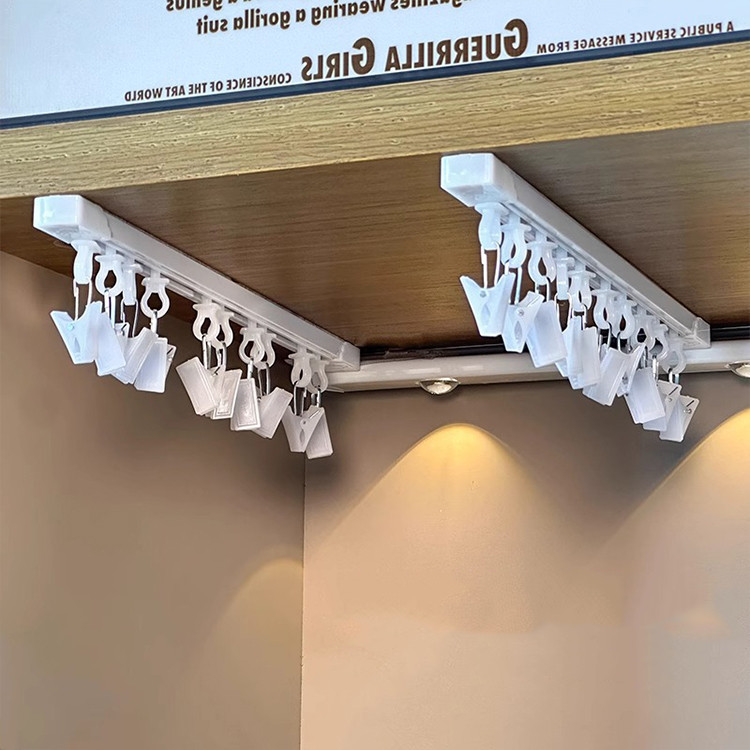 Giá đựng đồ treo đa năng với 20 kẹp - Tiết kiệm không gian nhà bếp / phòng tắm cho mũ / gia vị / tất, Dụng cụ sắp xếp đường ray trượt bằng nhựa hạng nặng