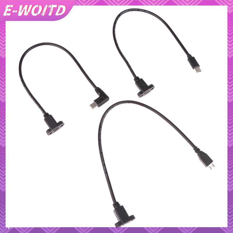 E-WOITD Micro Type USB 3.1 Đầu nối nam sang Type-c USB 3.1 Cáp nối dài nữ 17mm có vít Bảng điều khiển lỗ gắn 0. HNVN