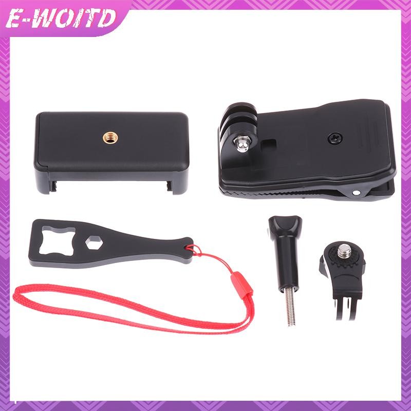 E-WOITD 1 Cái Chống Trượt Ba Lô Dây Đeo Kẹp Gắn Giá Đỡ Điện Thoại Có Thể Điều Chỉnh Ngoài Trời Sống Video Đứng Kẹp Gắn E-WOITD