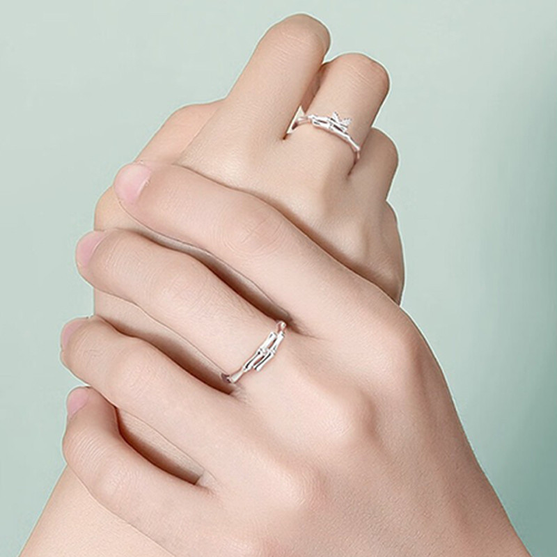 Nhẫn Cặp Đôi Tre Thời Trang, Lá Tre, Quà Tặng Ngày Lễ Cho Nam và Nữ