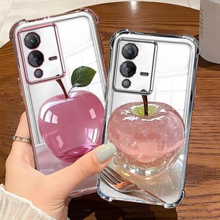 Thích hợp cho VIVO V23 5G Vỏ điện thoại Apple Crystal Design Simple Novel Chất liệu TPU trong suốt Giá cả phải chăng Chống sốc Chống trượt Chống vân tay bền