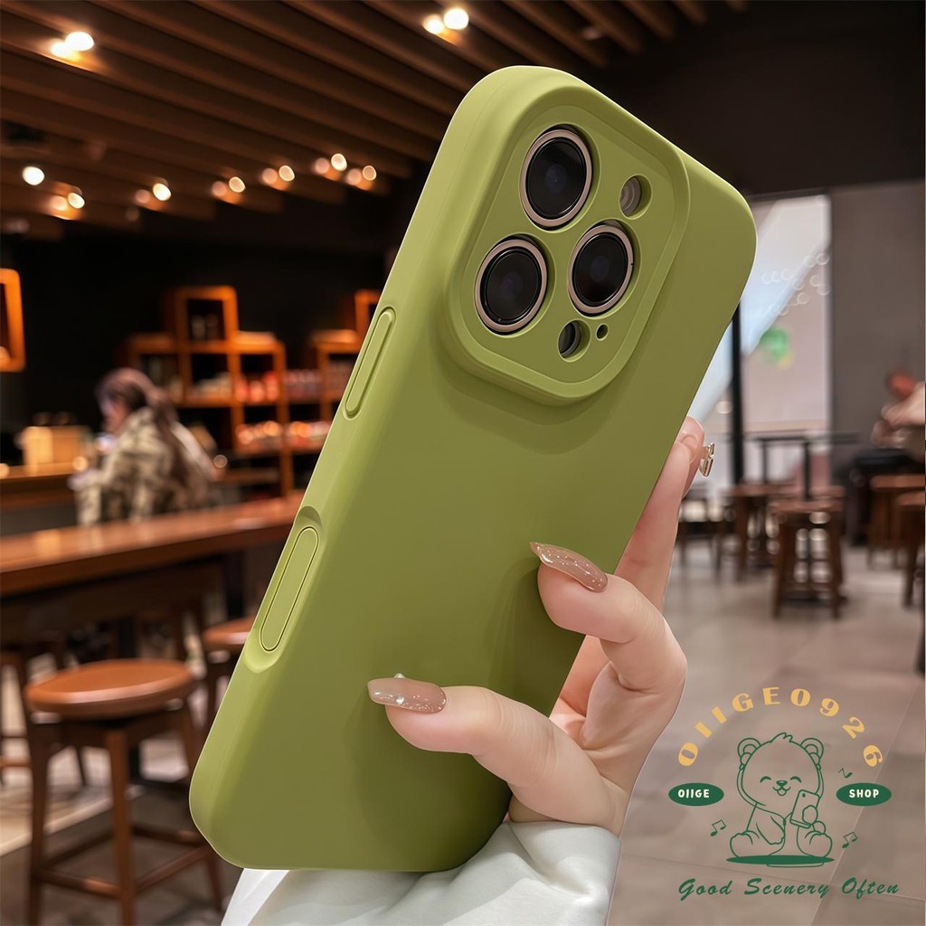 Ốp điện thoại dạng lỏng rắn Macaroon iphone16 Pro Max 15 14 vỏ cho vỏ iPhone vỏ mềm silicon TPU chống sốc