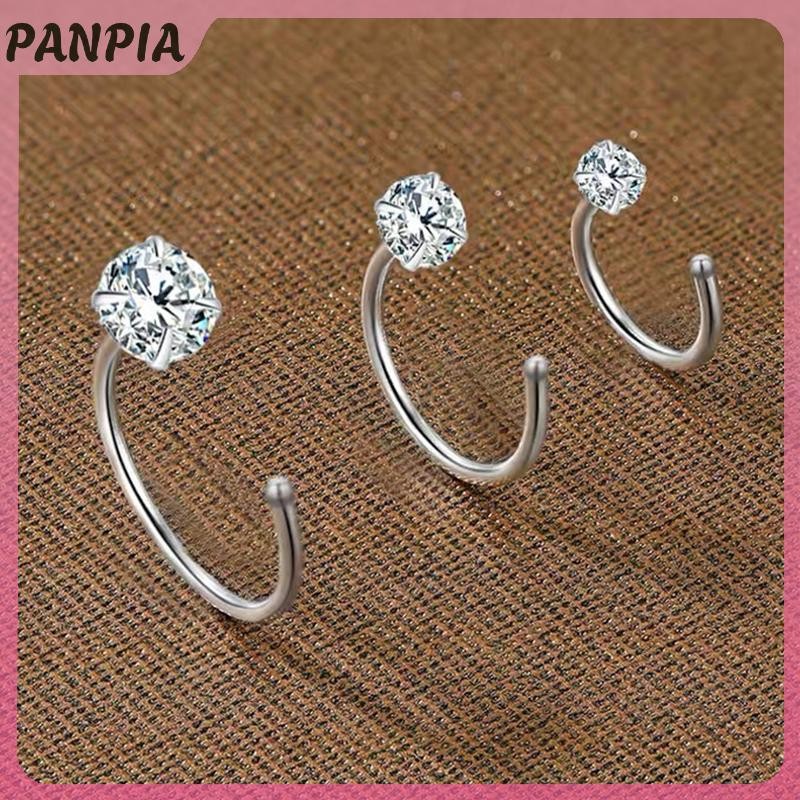 PNPIA-1pc Thép Không Gỉ CZ Xuyên Bông Tai Bông Tai Xương Tai Sụn Xoắn Tragus Daith Conch Hoop Bông Tai Nữ Trang Sức Cơ Thể